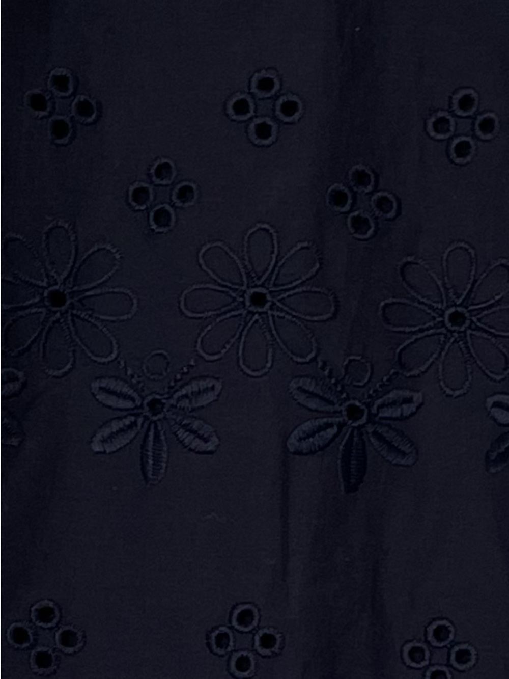 Ann Taylor Navy Eyelet Puff-Sleeve Button-Down Top - Picture 4 of 5